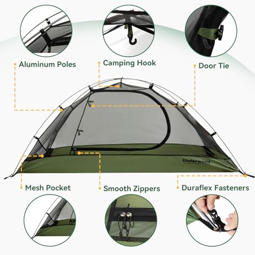 1/2/3/4 Person Lightweight Backpacking Tent, Waterproof Camping Hiking Tent