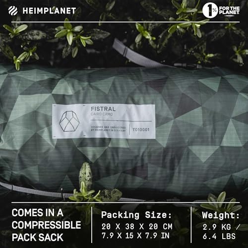 HEIMPLANET Original |FISTRAL V2, 1-2 Person Tent | Inflatable Camping Tent | Outer Tent and Tent Floor - 5000mm | No Tent Poles Required | Supports 1% for The Planet