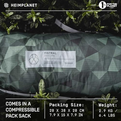 HEIMPLANET Original |FISTRAL V2, 1-2 Person Tent | Inflatable Camping Tent | Outer Tent and Tent Floor - 5000mm | No Tent Poles Required | Supports 1% for The Planet