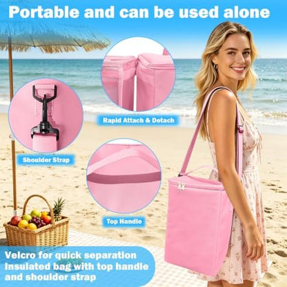 2-in-1 Accessories for XL Large Bogg Bag - Cooler and Organizer Insert, Portable PEVA Cooler Bag, Ice Chest with Handle and Strap, Lightweight Mesh Inserts Bogg Bag Organizer only for XL