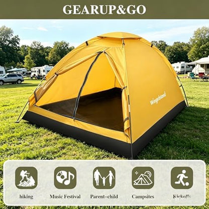 1-2 Person Camping Tent, Easy Manual Setup Dome Tent, Waterproof Windproof Lightweight Backpacking Tent with Breathable Mesh for Hiking, Outdoor Travel & Beach