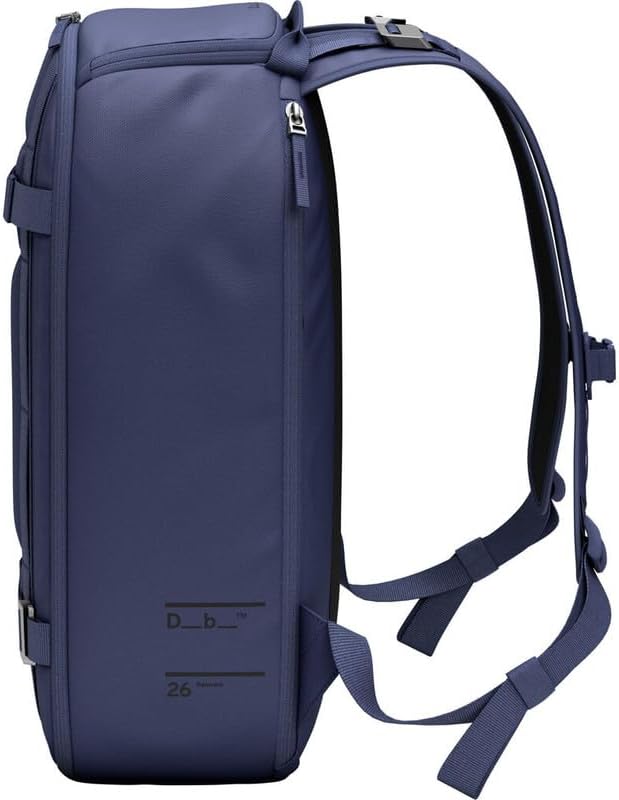 Db Journey Ramverk Backpack - Durable Travel Backpack with Laptop Compartment & Pockets for Work, Luggage with Roller Bag Hook Up System, 26L - Blue Hour