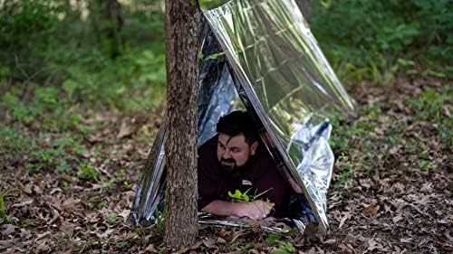 SharpSurvival Shack Emergency Survival Shelter Tent - 2 Person Mylar Tube Tent - Lightweight 8' x 5' All Weather Waterproof Shelter Conserves Heat - Reflective Tents for Camping/Hiking and More