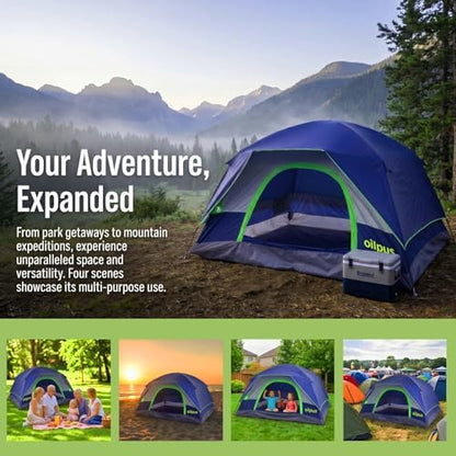 2-3 Person Camping Tent, Waterproof Windproof Dome w/Rain Fly & Mesh
