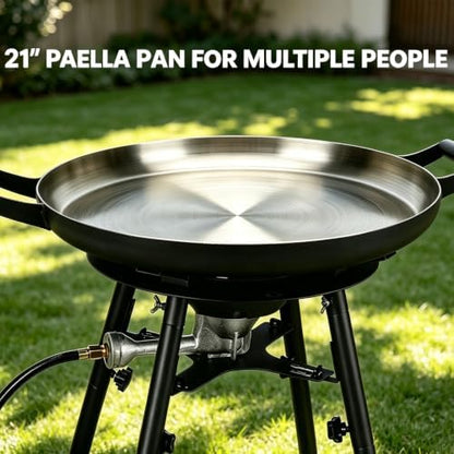 ONLYFIRE GRILLS Propane Paella Burner Stand Set with 21" Paella Pan, GS300