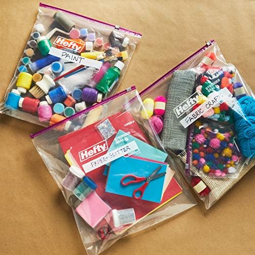 Hefty Slider Jumbo Storage Bags, 2.5 Gallon Size, 12 Count (Pack of 2)