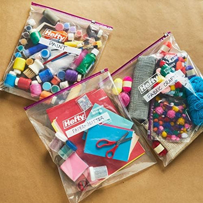 Hefty Slider Jumbo Storage Bags, Extra Large 2.5 Gallon Size, 12ct