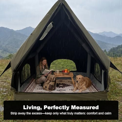 Qeroo® Luxury Inflatable Air Tent for 1-2 Person, UV-Resistant Hot Tent with Pump, Quick 5-Min Setup,600D Oxford Waterproof & Windproof,All-Season Portable Glamping Shelter,Lightweight & Easy to Carry