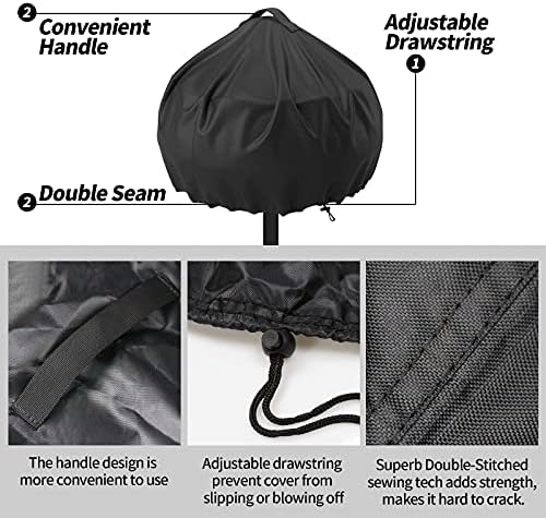 Grill Cover for George Foreman and Cuisinart,Outdoor/Indoor Electric Grills Cover,Waterproof BBQ Round Grill Cover-20x18 Inch