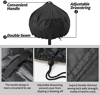 Grill Cover for George Foreman and Cuisinart,Outdoor/Indoor Electric Grills Cover,Waterproof BBQ Round Grill Cover-20x18 Inch