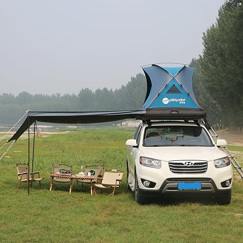 2 Person Inflatable Car Roof Top Tents with Pump and Awning,4 Season Camping Dome Roof Top Tent Camping Tent for SUV, Truck and Universal Car,Easy Setup