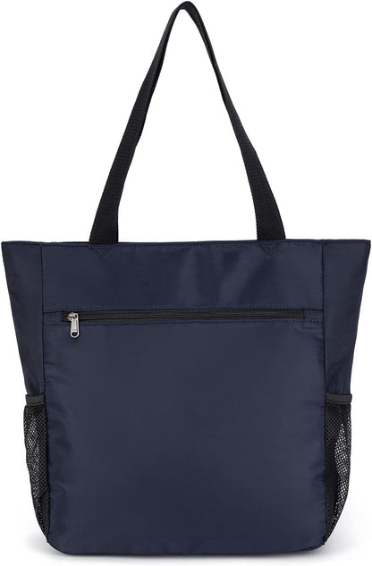 ETidy Large Capacity Foldable Tote Bag With Zipper Water-resistant SandproofWomen Beach Bag Handbag GymBag Travel ShoppingBag