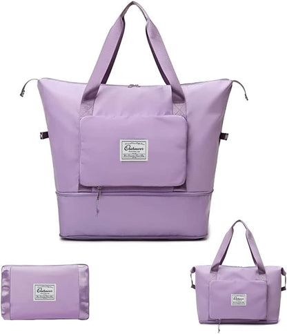 Large Capacity Foldable Travel Bag Expandable Portable Carry on Bag Dry&Wet Separation Sports Duffel Bags