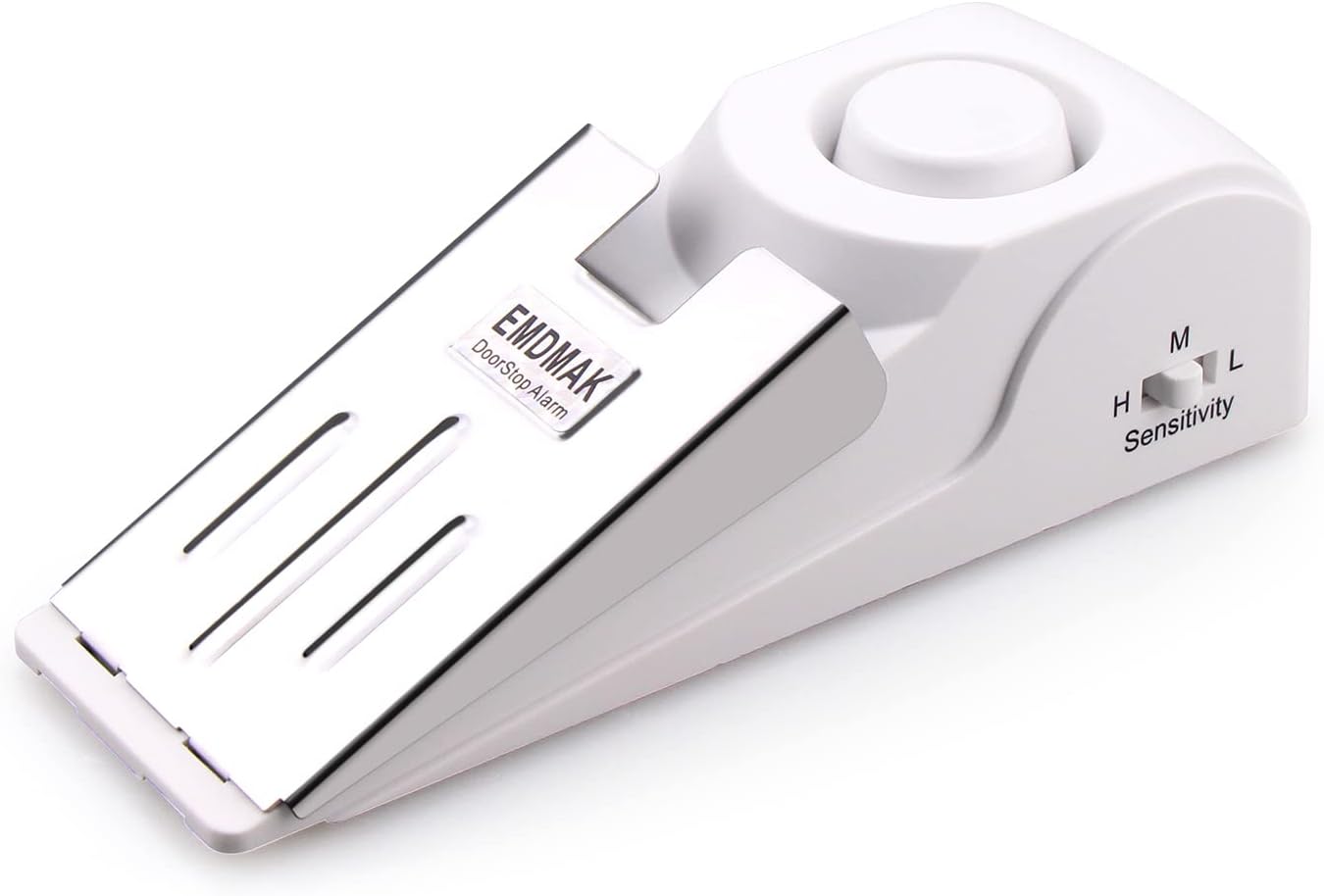 EMDMAK Door Stop Alarm with 120DB Siren Door Stop for Home & Travel (White) (Pack of 1)