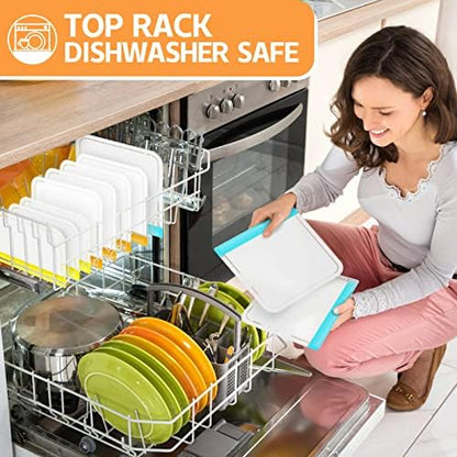 10 Pack Dishwasher Safe Reusable Bags, Leakproof Reusable Freezer Bags, BPA Free Food Storage Bags for Lunch Marinate Food Travel - 3 Gallon 3 Snack 4 Sandwich Bags