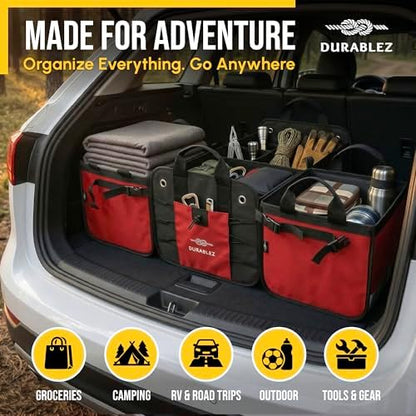 Extra Large Modular Car Trunk Organizer System, Red