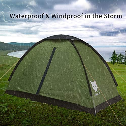Night Cat Backpacking Tent with Sleeping Bag Lightweight Waterproof Portable Easy Setup Outdoors for One 1 to 2 Persons