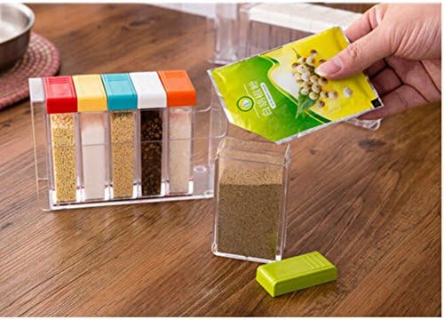 Spice Shaker, 6 Pcs Seasoning Rack Spice Pots Storage Container