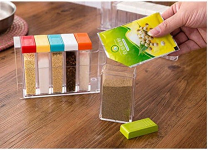 Spice Shaker, 6 Pcs Seasoning Rack Spice Pots Storage Container
