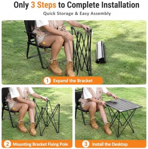 Folding Camping Table – Ultralight Aluminum Portable Table for Camping, Hiking, Backpacking, Picnic, Beach, BBQ – Compact Lightweight Collapsible Travel Side Table for Outdoor, RV, (1)