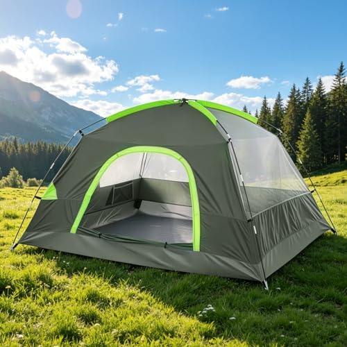 2-3 Person Camping Tent, Waterproof Windproof Dome w/Rain Fly & Mesh