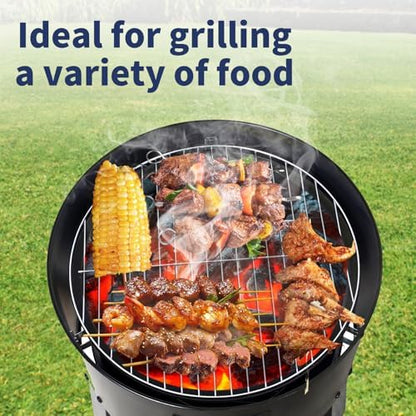 16 inch Vertical Charcoal Smoker, BBQ Grill, Fire Pit, 3-in-1 with Built-in Thermometer, Adjustable Air Vent, Idea for Parties, Backyard, Patio, Camping