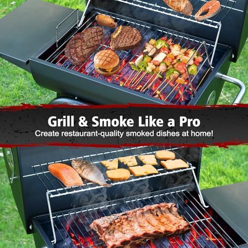Barrel Barbecue Charcoal Grill: Premium Spacious Outdoor BBQ Grill