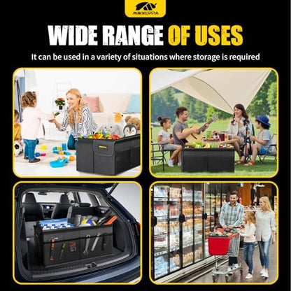 MIKKUPPA Car Trunk Organizer - 50L Collapsible SUV Trunk Organizer, Black