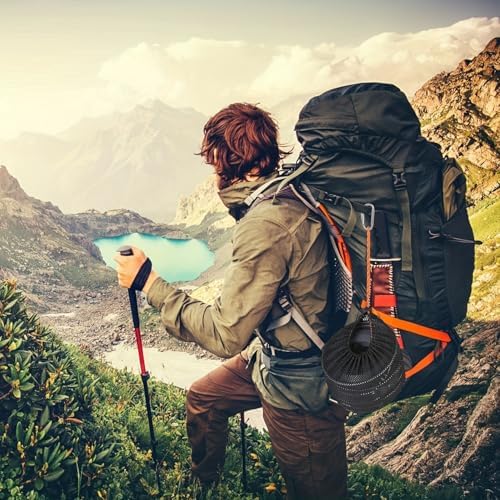 Camping Cookware Set(Green), Portable Backpacking Gear with Kettle, Pot, Pan, Cups & Foldable Cutlery, Lightweight Outdoor Cooking Kit for 2-3 People, Ideal for Hiking, Picnic & Camping