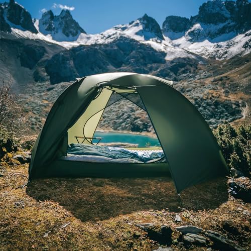 Thous Winds 2 Person Camping Tent, Lightweight Waterproof Windproof Dome Tent, Easy Set up Multifunction Tent for Outdoor Camping Hiking