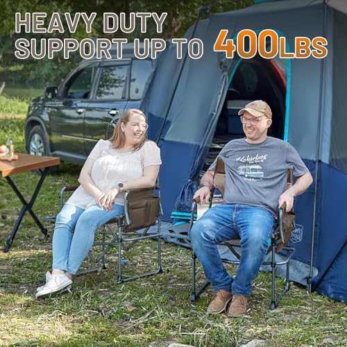 TIMBER RIDGE 400lbs Heavy Duty Camping Chair Portable Directors Chair