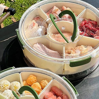 Multi Compartment Food Organiser with Ice Retention Tray for Hiking Travel Fruit Snacks Organization Tool