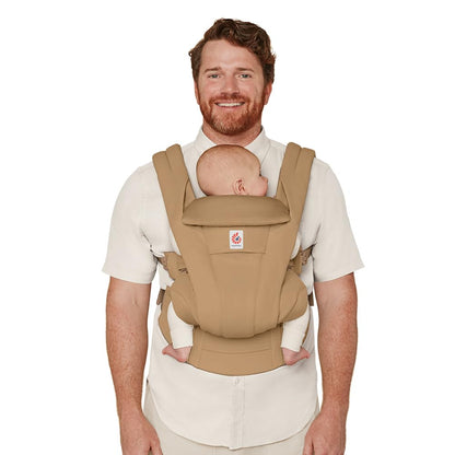 Ergobaby Omni Deluxe Baby Carrier Newborn to Toddler - Breathable Baby Carriers for Summer - All-Position Carrier with Enhanced Lumbar Support & Airflow (7-45 Pounds), Cotton, Camel
