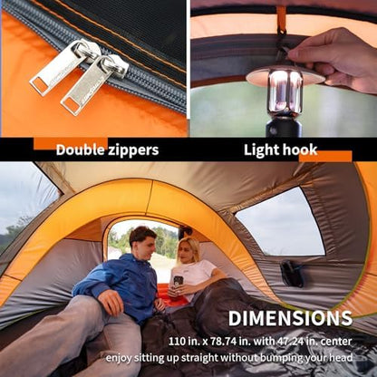 EchoSmile Instant Pop Up Camping Tent, 2/4/6 Person Easy Setup Tent
