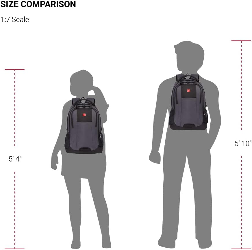 SwissGear Cecil 5505 Laptop Backpack, Dark Grey/Black, 18-Inch