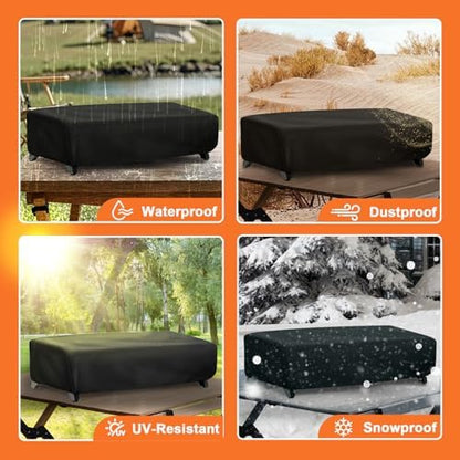 Tabletop Grill Cover for Royal Gourmet PD1305H 3 Burner Portable Grill and Griddle Combo, 600D Heavy Duty Outdoor Waterproof UV Resistant Windproof Dustproof Cover