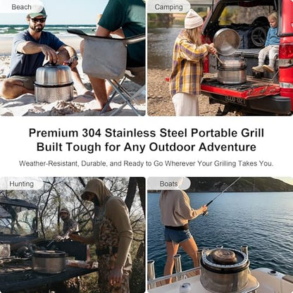 COBB Portable Tabletop Charcoal Grill Stainless Steel Smokeless