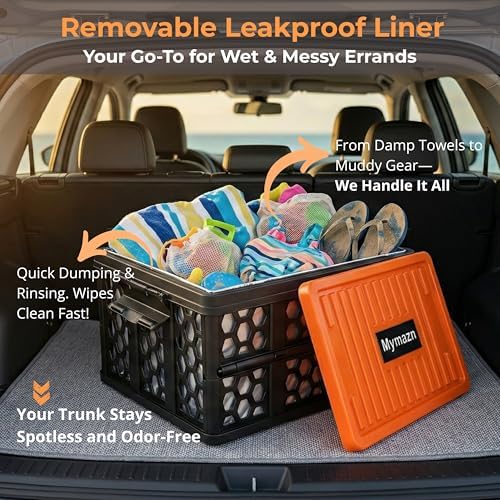 Mymazn Trunk Organizer Plastic for Car, Orange