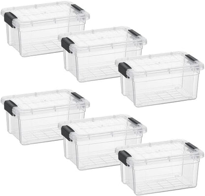Superio 3.4 Quart Clear Plastic Storage Boxes with Lids, Stackable Organizer Containers, BPA-Free Storage Bins for Home, Office, School & Dorm, 6 Pack