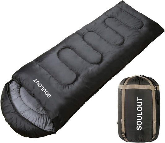 3-4 Season Portable Waterproof Envelope Sleeping Bag for Adults & Kids - For Traveling, Camping, Hiking