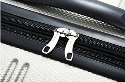 Rockland Melbourne Hardside Expandable Spinner Wheel Luggage, Silver, 2 Piece (20/28)