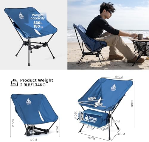 ONETIGRIS Tigerblade Camping Chair, Lightweight Folding Backpacking Hiking Chair, Compact Portable 330 lbs Capacity