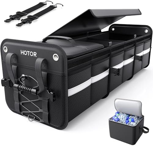 HOTOR Trunk Organizer - Car Organizer and Storage with Cooler Bag for SUV
