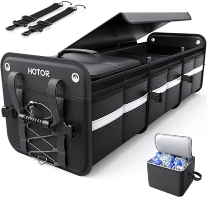 HOTOR Trunk Organizer - Car Organizer and Storage with Cooler Bag for SUV