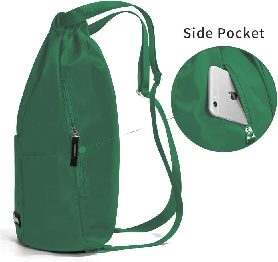 ZOORON Waterproof Drawstring Gym Backpack Bag for Men & Women, Sport Gym Sack Mini Travel Daypack