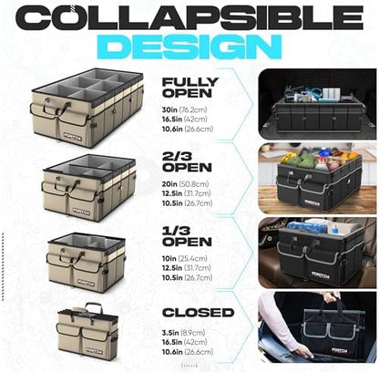 FORTEM Trunk Organizer - Foldable Car Organizer with Cooler for SUV, Trucks