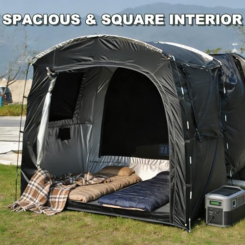Economical Car Camping Tent - Easy Setup 210D Ripstop, Spacious Universal Fit for Overnight Outdoor Trips