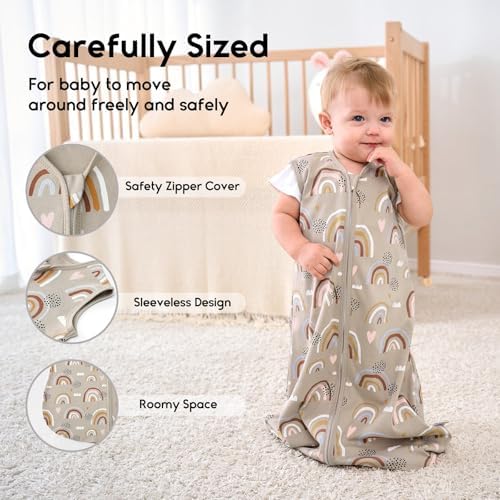 Yoofoss Baby Sleep Sack 18-24 Month 0.5TOG 100% Organic Cotton 2-Way Zipper