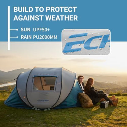 EchoSmile Instant Pop Up Camping Tent, 2/4/6 Person Easy Setup Tent