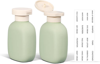 ASEVAT 3.4oz Travel Bottle with Flip Cap, Leak Proof Squeeze Bottles, Refillable Plastic Travel Containers for Creams, Lotion, Foundation, Shampoo, Conditioner